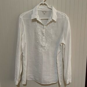 Talbots Ivory Long Sleeve Blouse